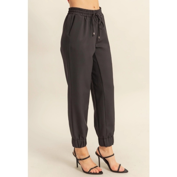 #810 🛑048 S,M,L Fabulous Drawstring Joggers with Ruched Ankle Cuffs Pants - Picture 1 of 10